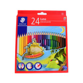 24 قطعة من أقلام الرصاص الملونة الخشبية